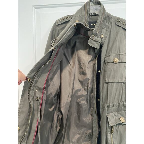 Madden NYC Jacket Olive Green Full Zip Military Style Coat women's size Large - Picture 3 of 9